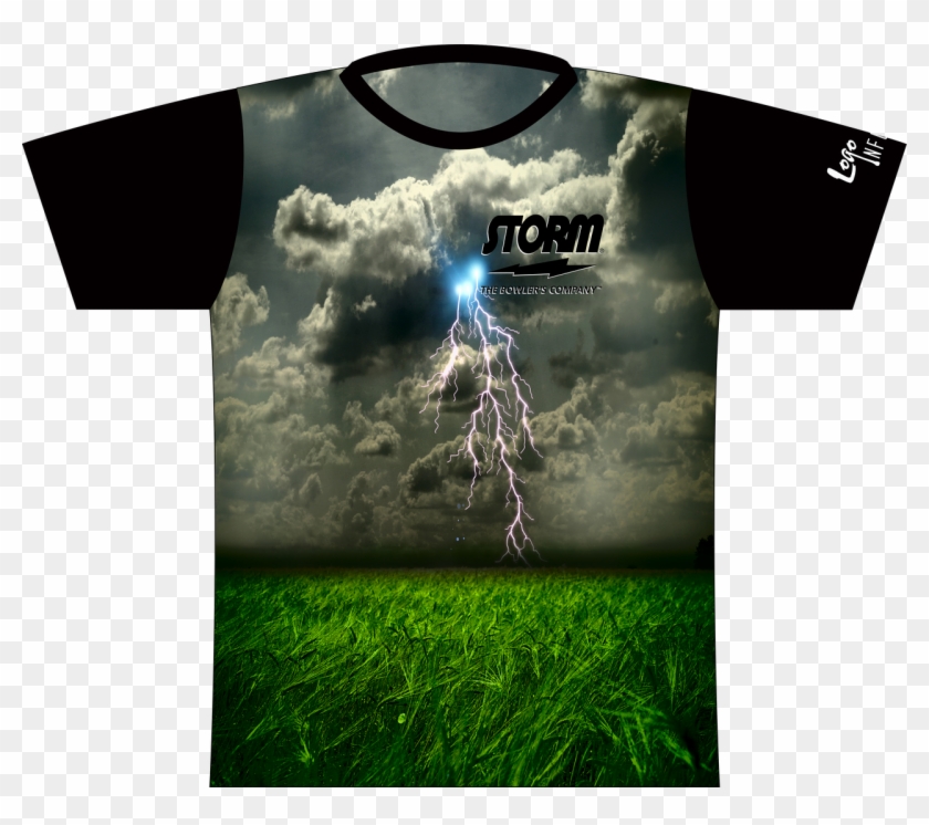 Storm Scenic Lightning Dye Sublimated Jersey - Lightning Storm Over Open Field Clipart #2714957