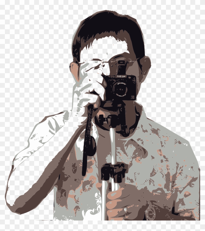 Photographer Man Photography Png Image - Man With Camera Art Clipart