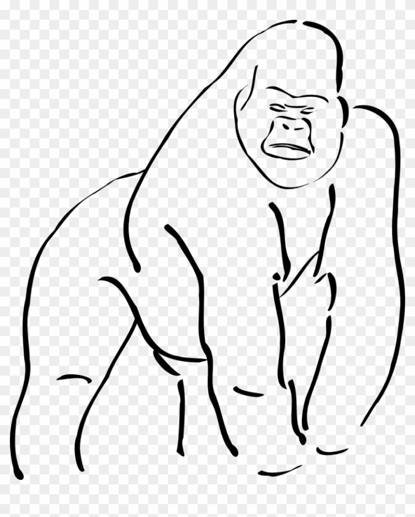 Panda Free Images Gorillaclipart - Gorilla Cartoon Black And White - Png Download