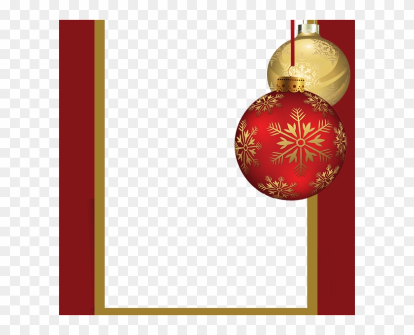 Beautiful Red Christmas Frame - Christmas Ornament Clipart