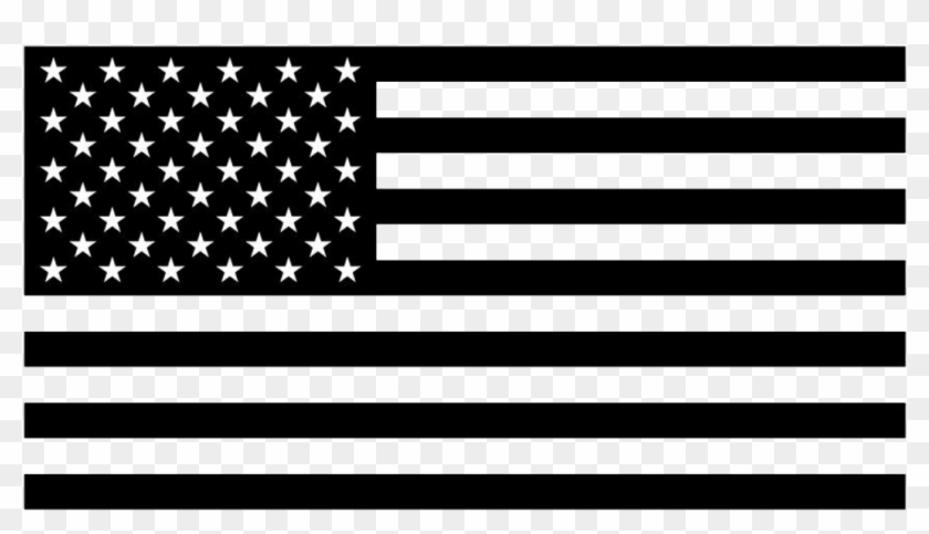 Black And White American Flag - 1 Color American Flag Clipart #2716363