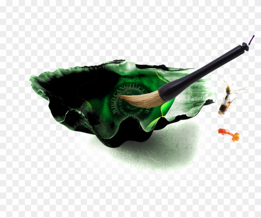 Chinese Style Brush Ink Goldfish Png - Ppt 背景 图片 素材 Clipart