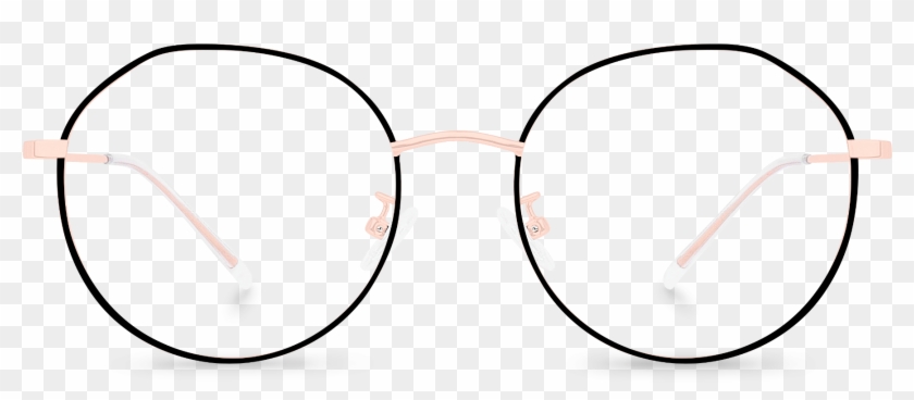 Front View Of Vulcain Oval Glasses Made From Black - Circle Clipart