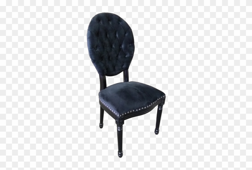Black Velvet Tufted Oval Back Chair - Office Chair Clipart