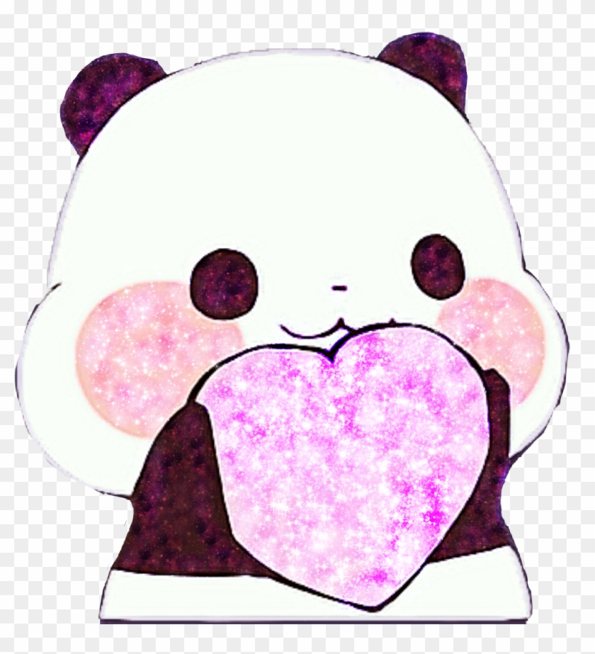 #kawaii #panda #space #sticker #tumblr - Cute Panda With Heart Clipart #2717317