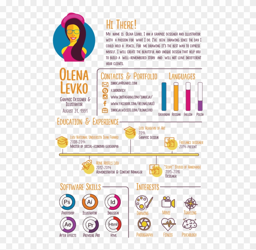 12 Easy, Attractive, And Free Infographic Resume Templates - Art Clipart