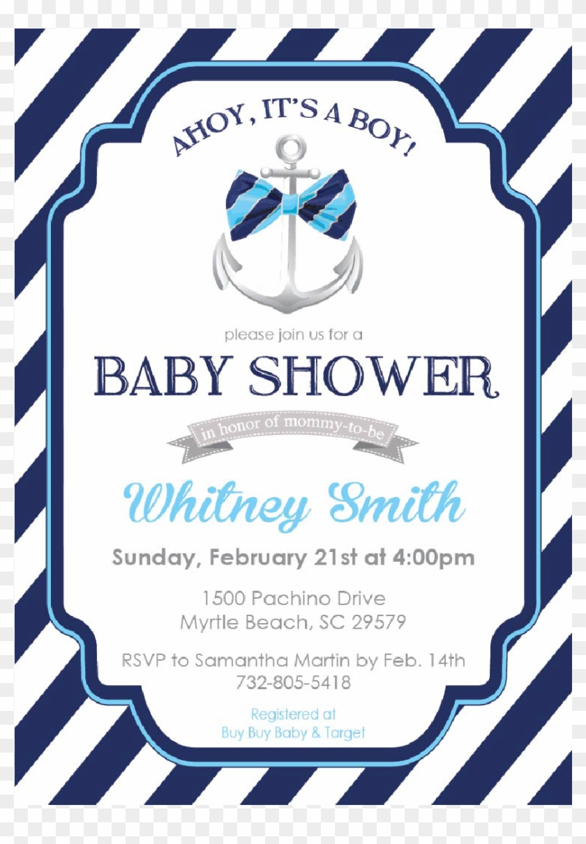 Ahoy Its A Boy Png - Its A Boy Baby Shower Invitations Clipart