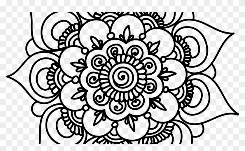 Mandala Outline Black And White Clipart #2721013