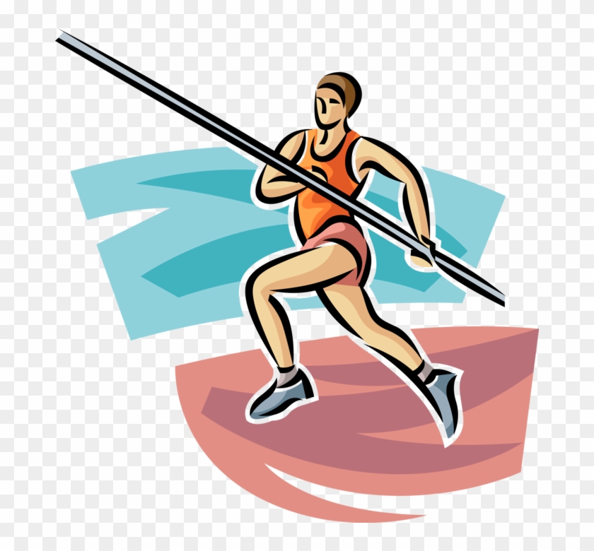 Athlete Vector Track And Field - Pole Vault Clipart Free - Png Download #2721016