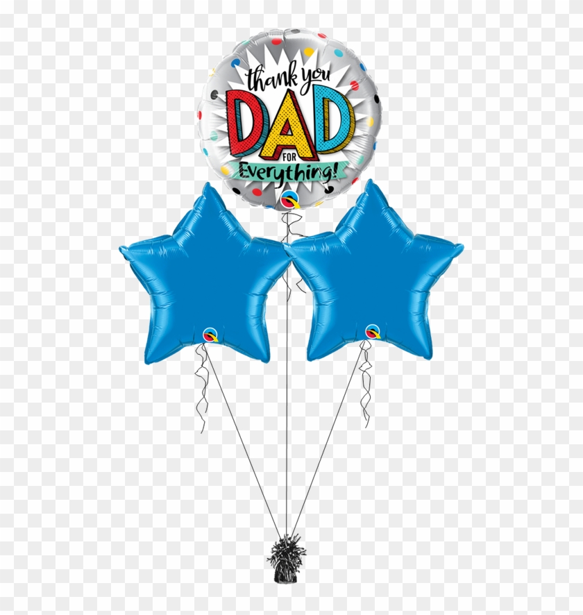 Thank You For Everything Dad Blue Stars - Globos De Estrellas De Colores Clipart