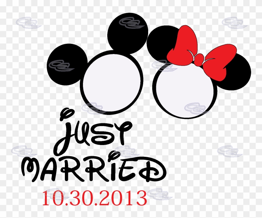 500027 Mickey Minnie Rings - Mickey And Minnie Mouse Just Married Clipart