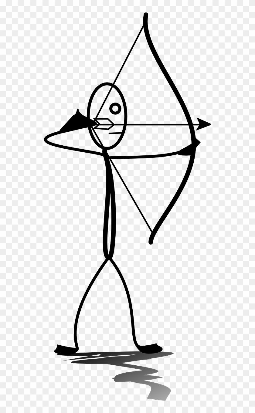 Stickman Arrow Bow - Stick Figure Waving Png Clipart