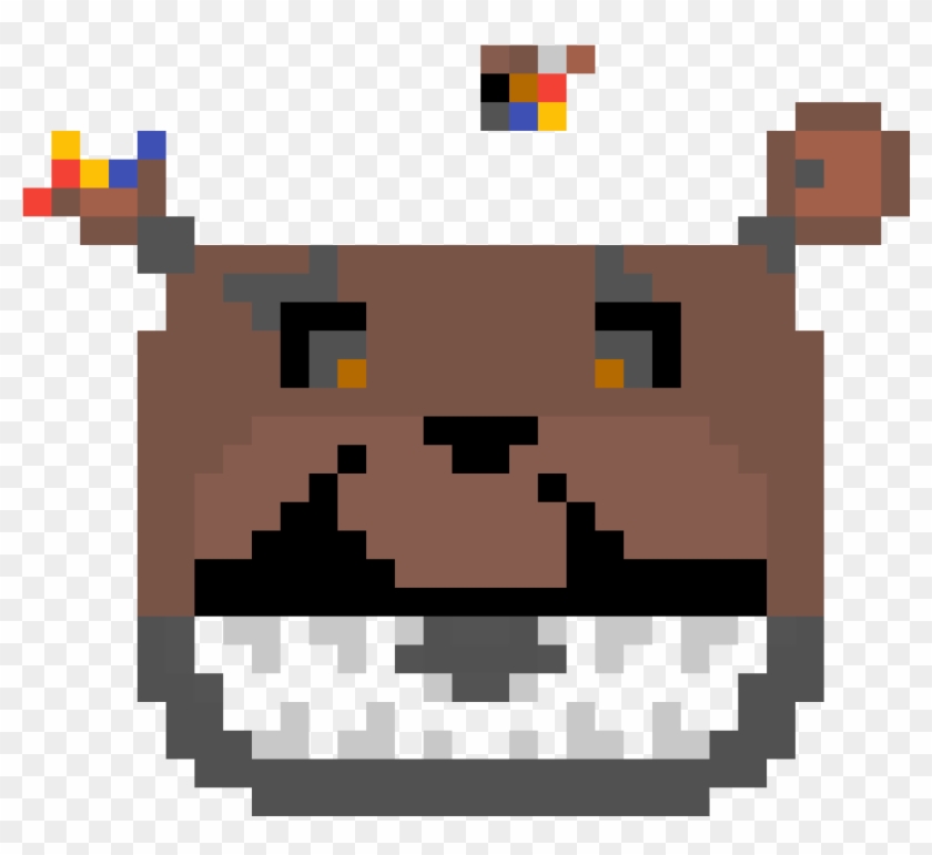 Pixel Nightmare Freddy Head - Illustration Clipart #2723077