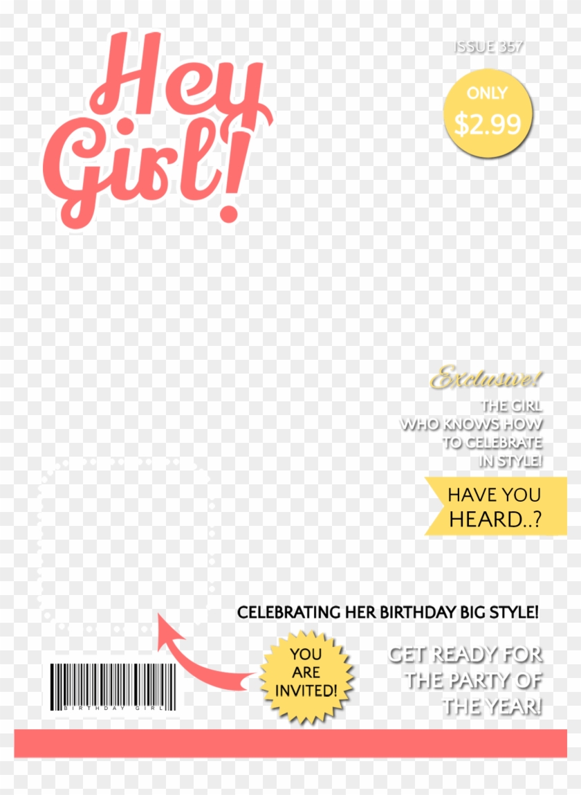 Hey Girl Magazine Cover Free Printable Birthday - Birthday Magazine Cover Template Clipart #2723930
