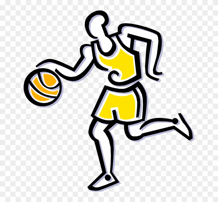 Vector Illustration Of Sport Of Basketball Game Player - Basketball Player Clipart
