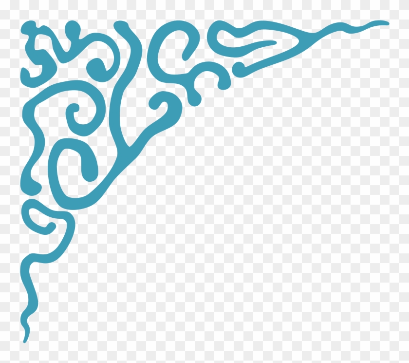 Fancy - Blue Corner Border Png Clipart