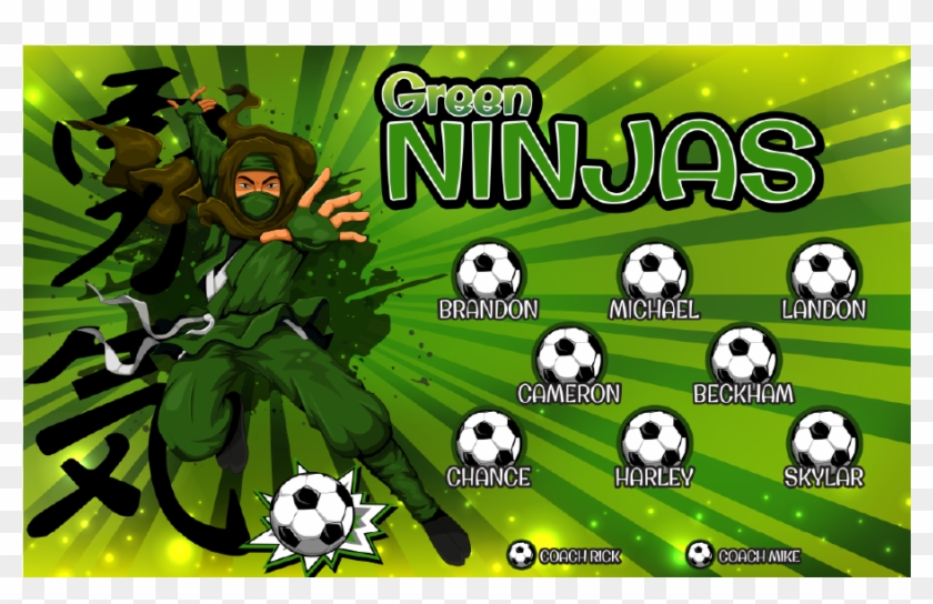 3'x5′ Vinyl Banner Green Ninjas - Panda Clipart #2724188