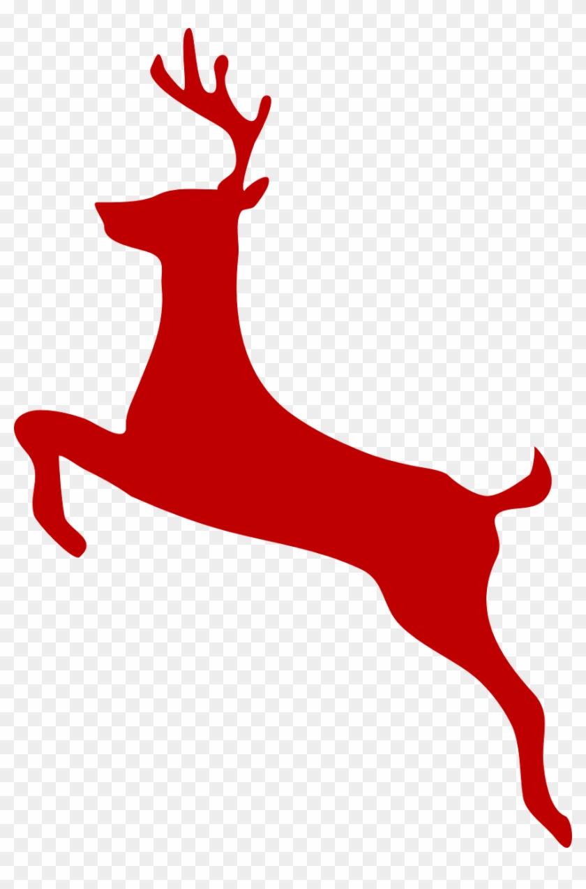 Reindeer Jump Christmas Red Png Image - Deer Clip Art Transparent Png #2724542