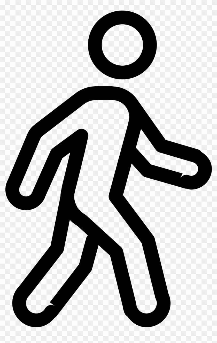 Free Walking Icon Png - White Walking Man Icon Clipart #2724599