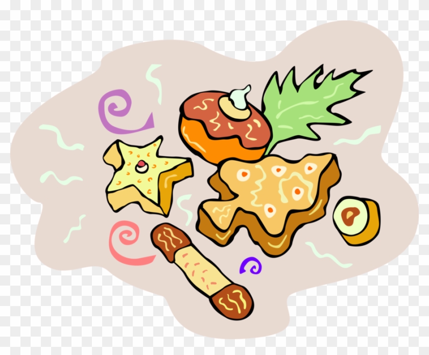 Vector Illustration Of Holiday Season Christmas Baking - Christmas Cookies Clipart