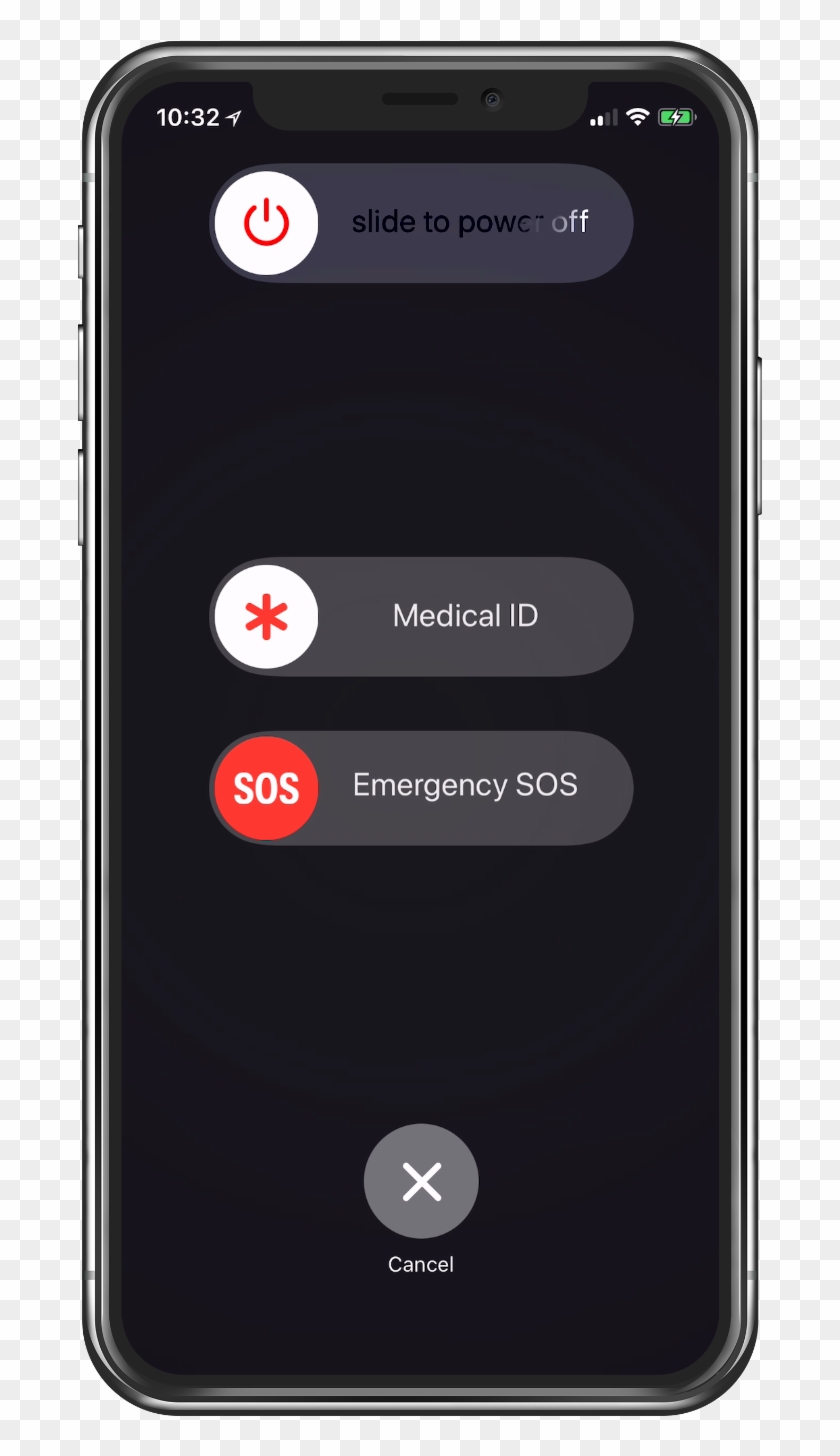 On An Iphone 8, 8 Plus, Or X, Press And Hold The Side - Smartphone Clipart