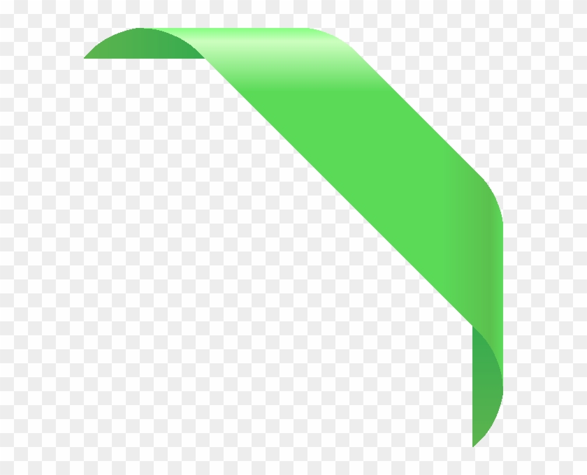 Corner Ribbon01 Light Green - Light Green Ribbon Design Clipart