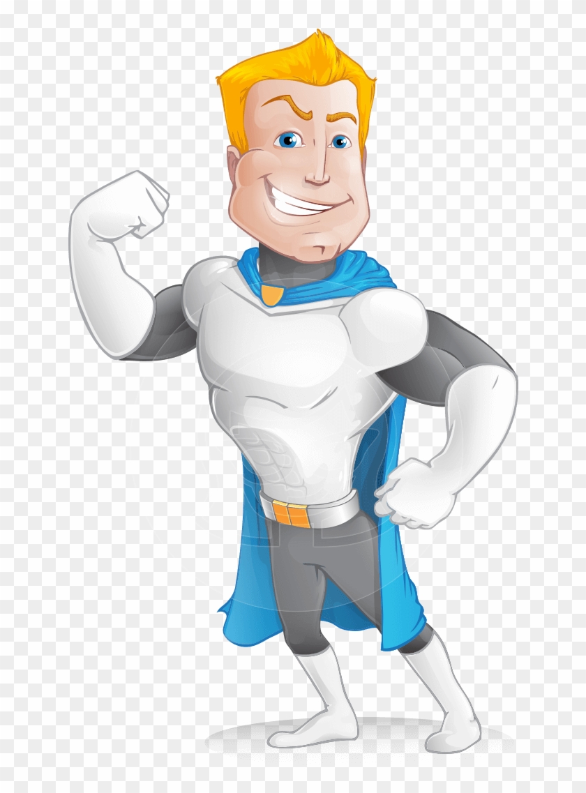 Muscle Superhero Cartoon Vector Character Aka Mister - Whiteboard Animated Characters Clipart