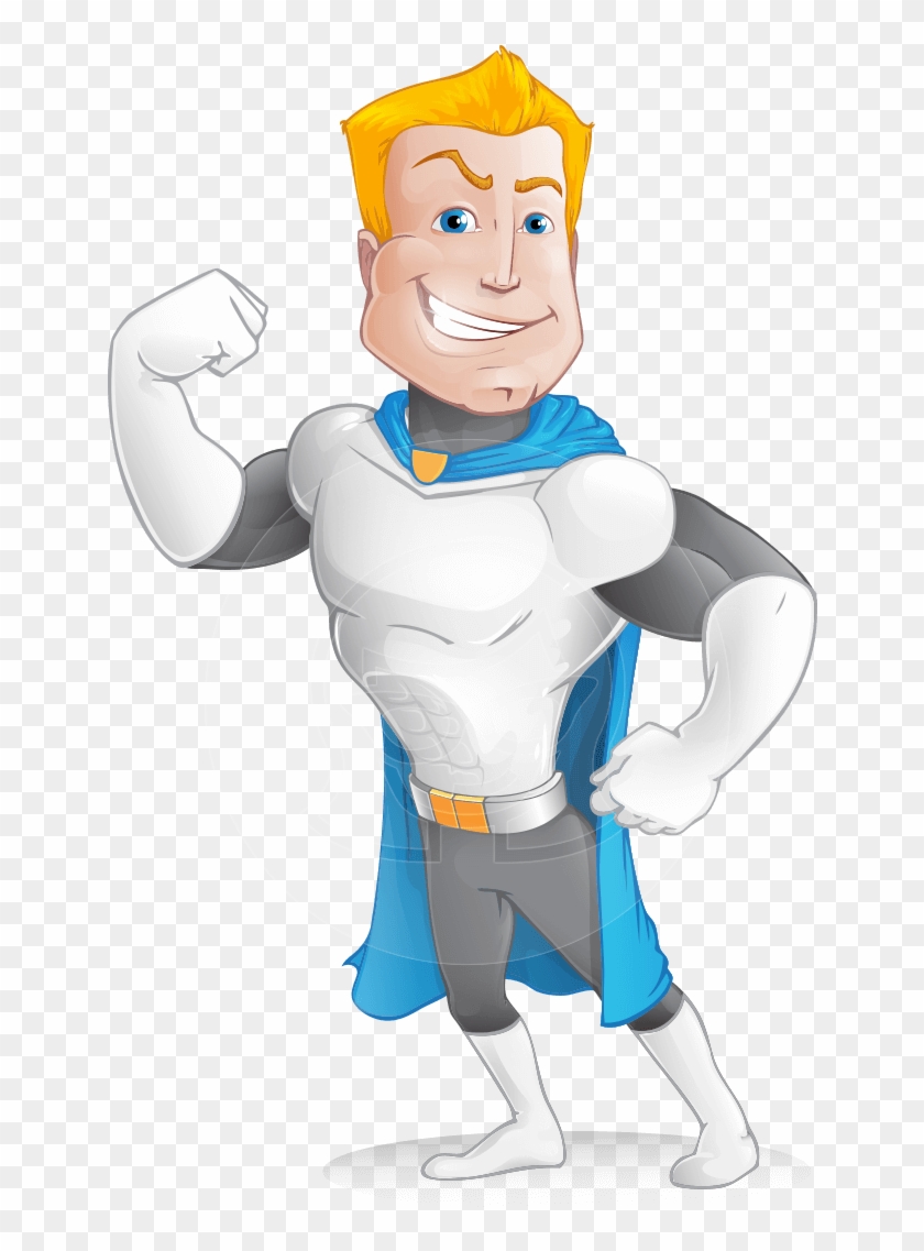 Muscle Superhero Cartoon Vector Character Aka Mister - Whiteboard Animated Characters Clipart #2726348