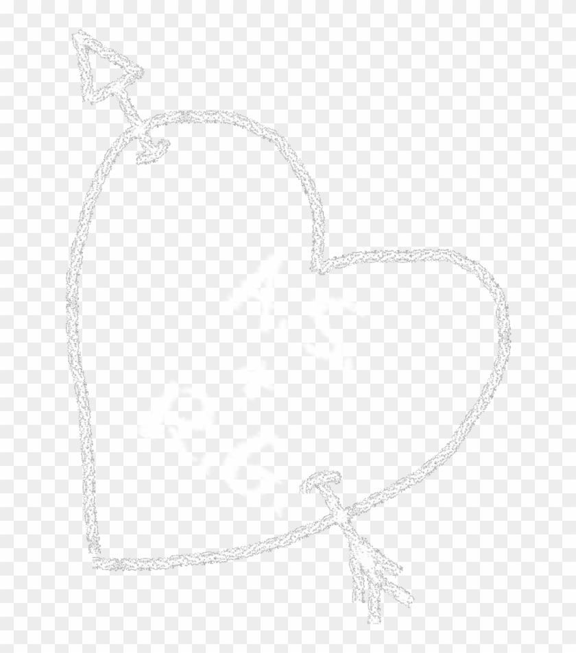Chalk Drawing Heart Transparent Clipart Free Download - White Chalk Heart Png #2726433
