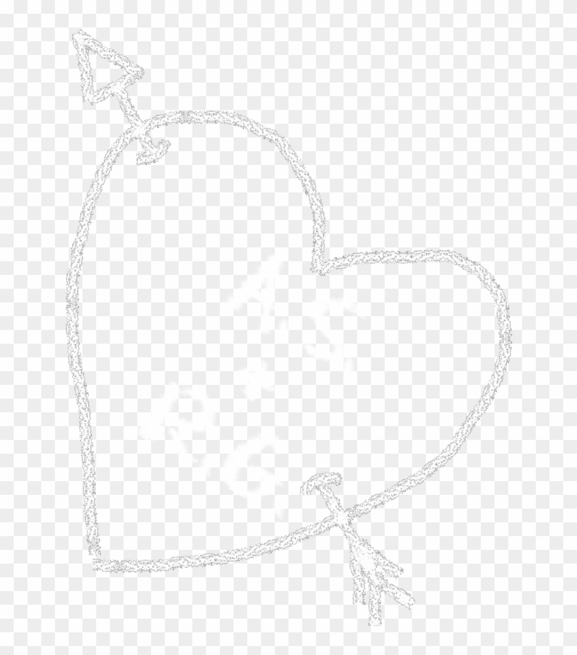 Chalk Drawing Heart Transparent Clipart Free Download - White Chalk Heart Png