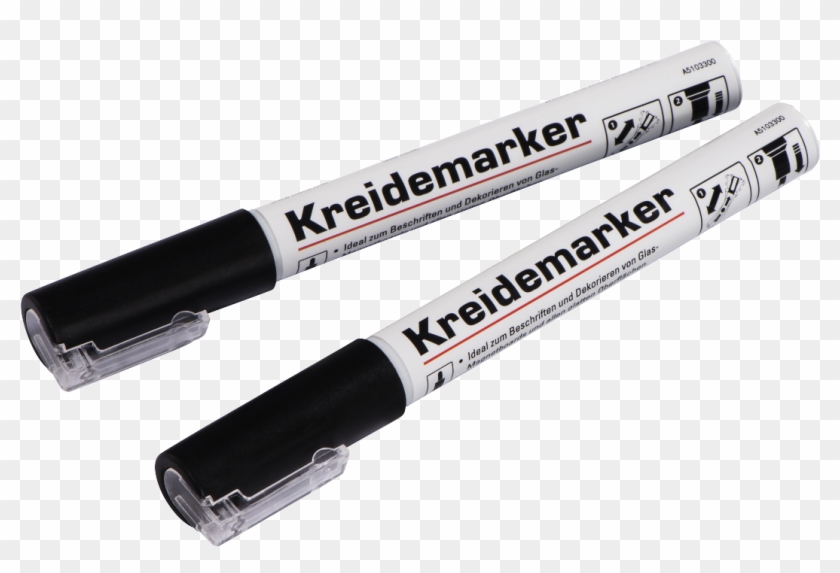 Chalk Markers, Round Tip, Set Of 2 Pieces, Black - Lip Gloss Clipart