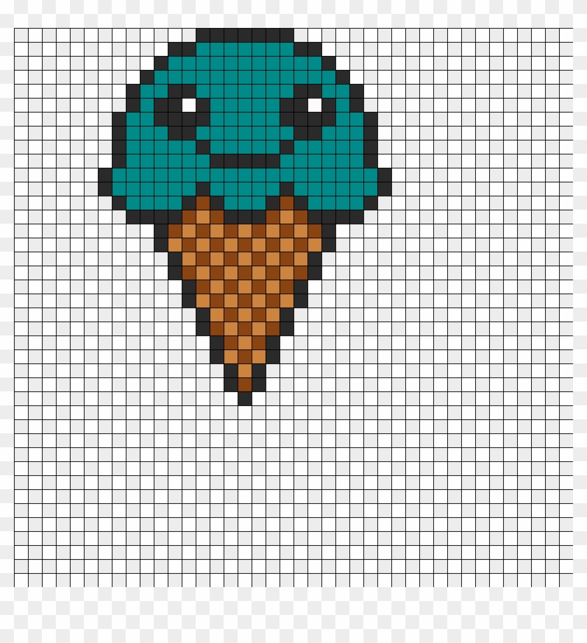 Minecraft Pixel Art Templates Ice Cream - Ice Cream Perler Bead Pattern Clipart #2727336