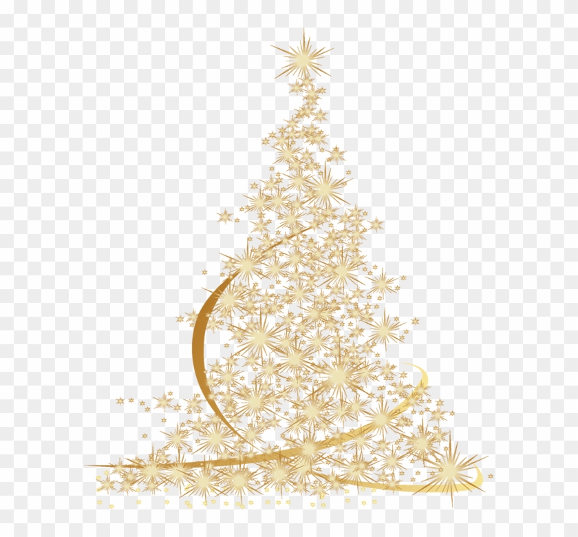 Árboles Navidad Oro - Gold Christmas Tree Png Clipart