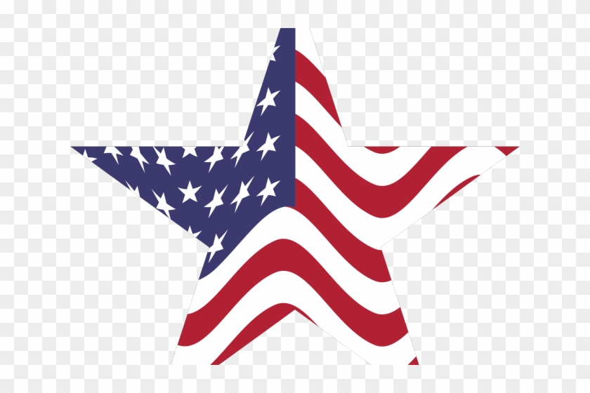 Political Flag Clipart Waving Flag - American Flag In Star - Png Download