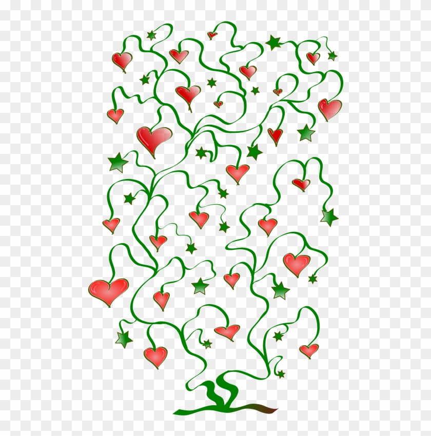 Free Vector Tree Of Hearts With Leaves Of Stars - Trauma Causes Clipart