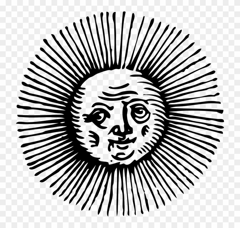 Tarot Drawing Sun Moon - Old Sun Drawing Clipart #2730515