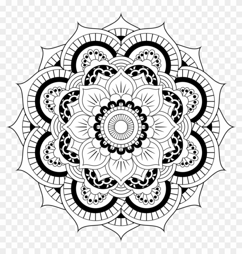 Mandala Vector Free Download - Flowers Adults Coloring Page Clipart #2730714
