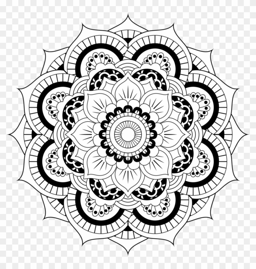 Download Download Mandala Vector Free Download - Flowers Adults Coloring Page Clipart Png Download - PikPng