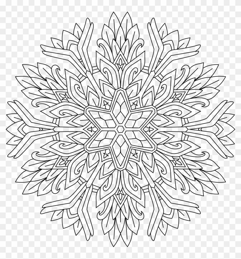Alien To Print And Drawing Trippy Mandala Vector Freeuse - Line Art Clipart #2730866