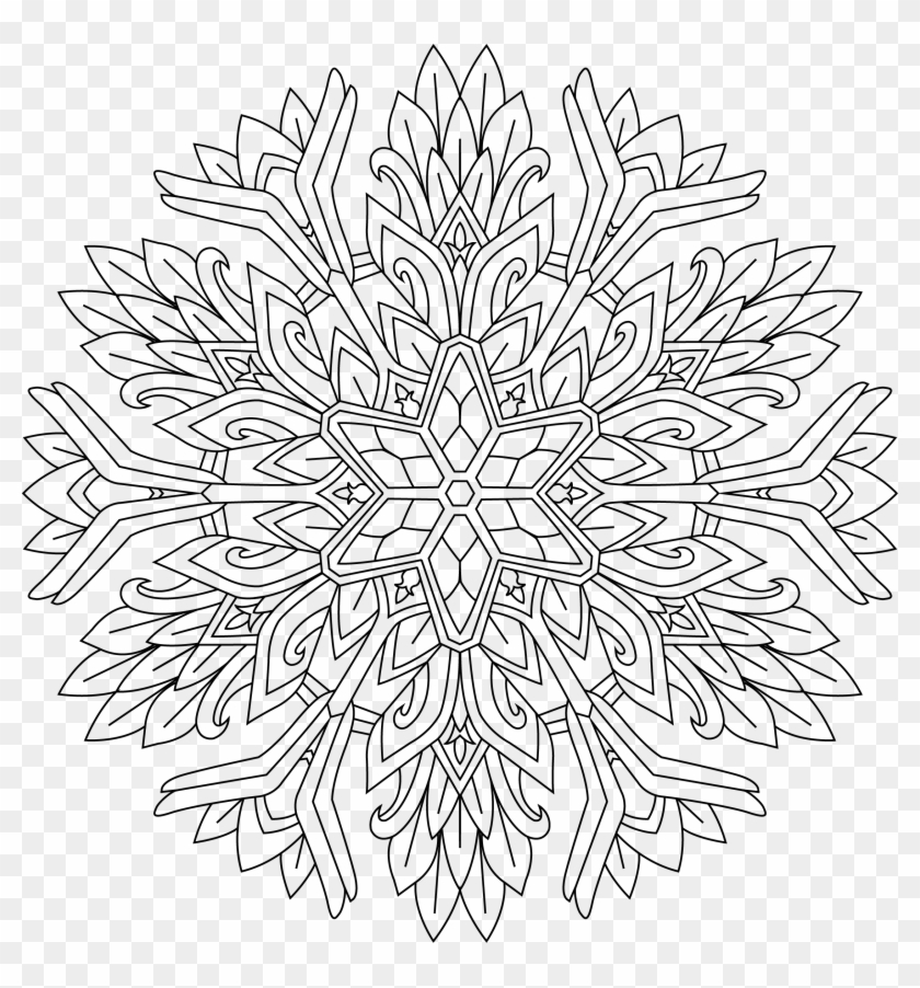 Alien To Print And Drawing Trippy Mandala Vector Freeuse - Line Art Clipart