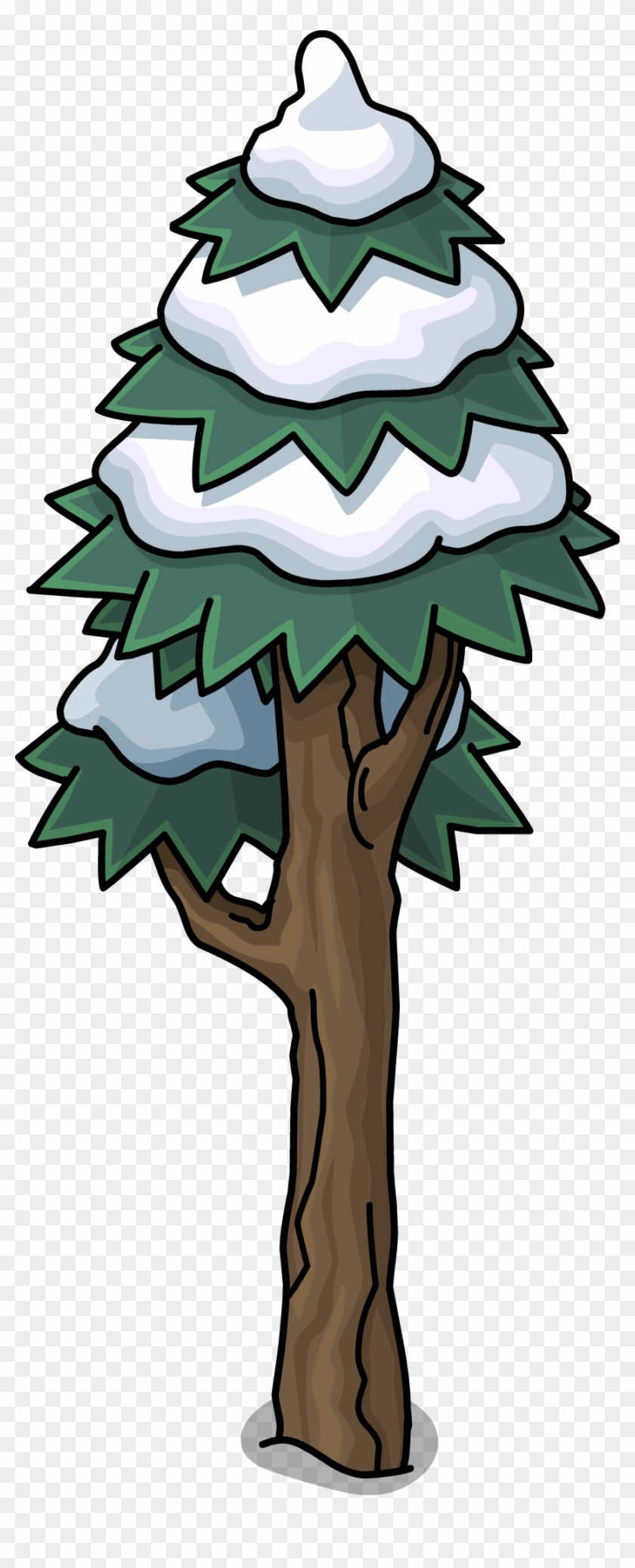 January Clipart Snowtree - Club Penguin Tall Tree - Png Download