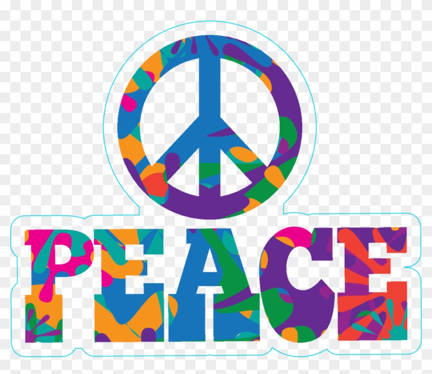 Sixties Style Peace Sticker - Circle Clipart