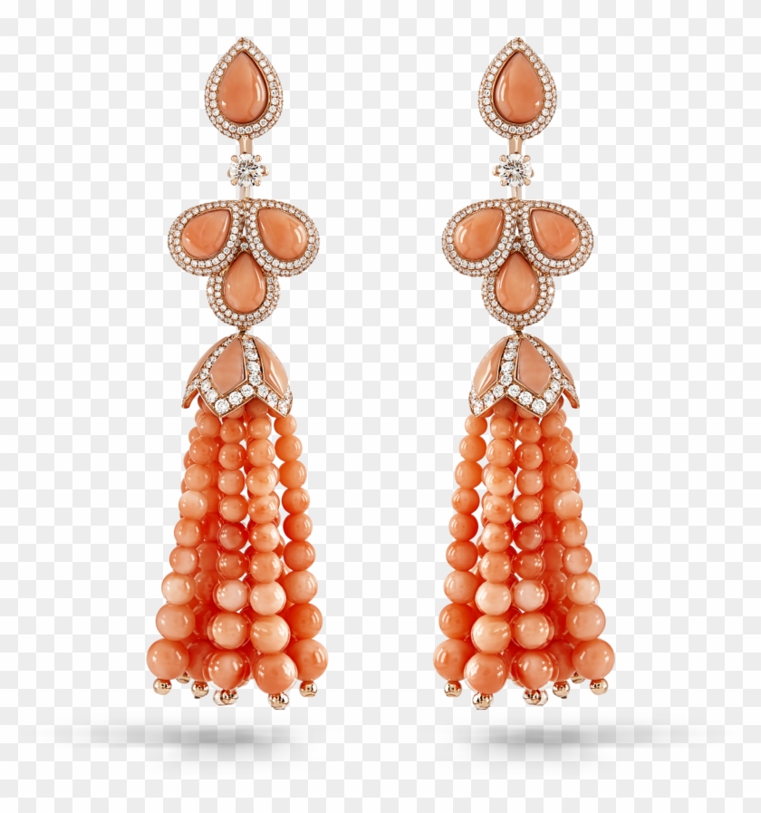 Tassel Earrings With Pink Beads - Earrings Clipart #2731311