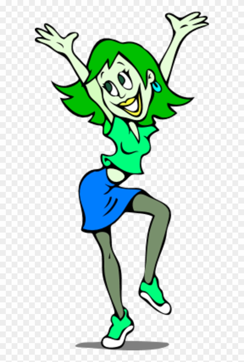 600 X 1165 5 - Funny Cartoon Girl Dancing Clipart