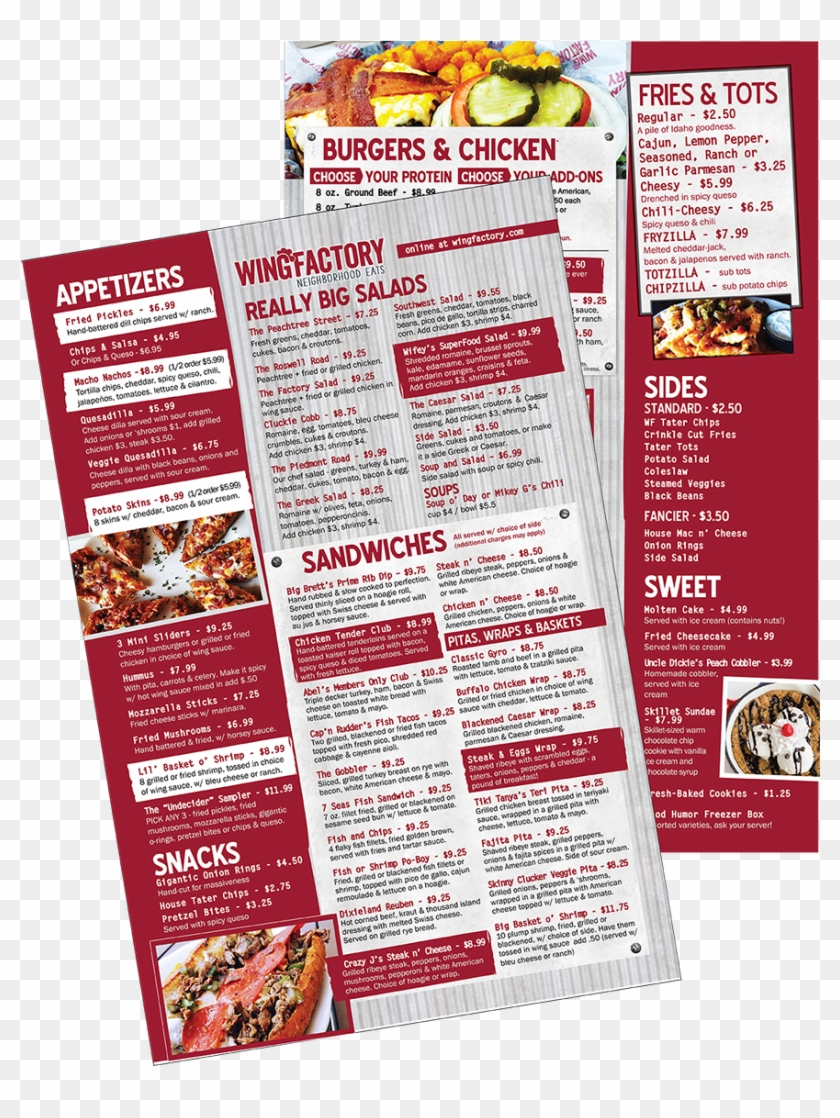 Wings To Go Menu - Wing Factory Peru Carta Clipart