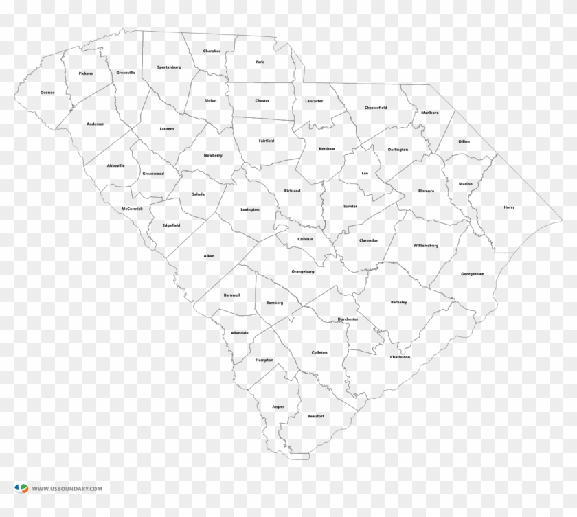 South Carolina County Map • Mapsof - South Carolina County Outline Clipart