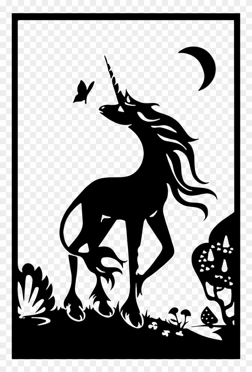 Unicorn Poster Black And White Clipart