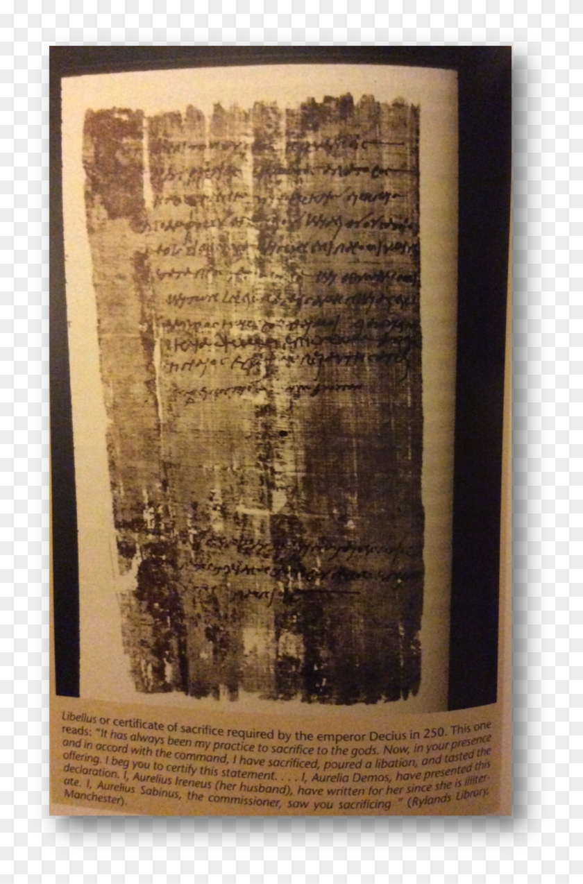 During Roman Imperial Reign, Christian Responses Were - Roman Certificate Of Sacrifice Clipart