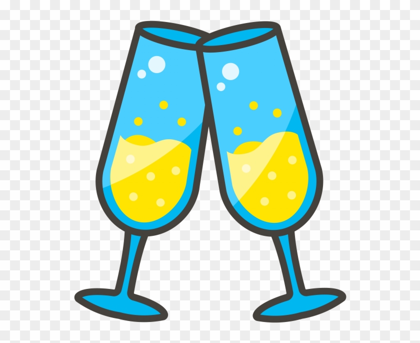 Clinking Glasses Emoji Icon - Verre De Champagne Emoji Clipart