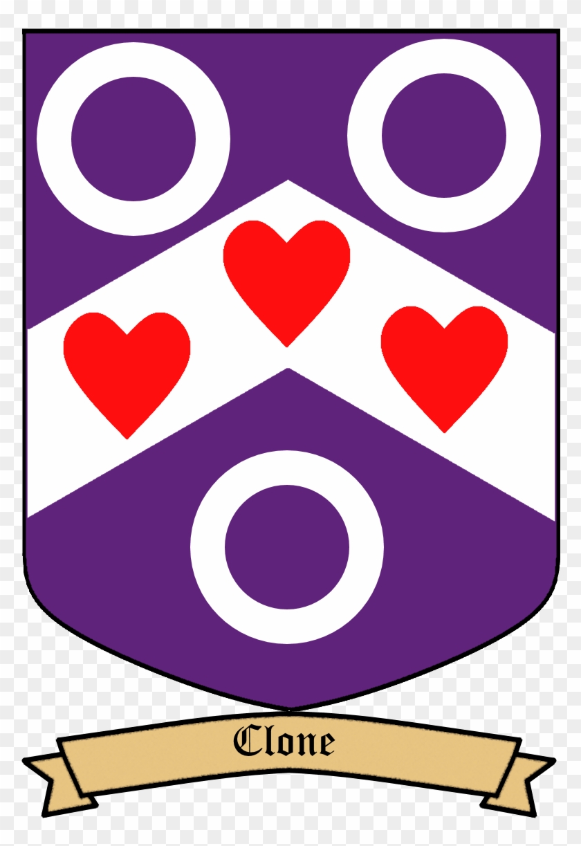 Purpure, On A Chevron Argent Between Three Annulets - Heart Clipart